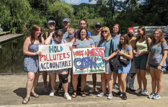 Polluter Pay Rally - Clean Water Staff Photo With Signs (Hold Polluters Accountable)