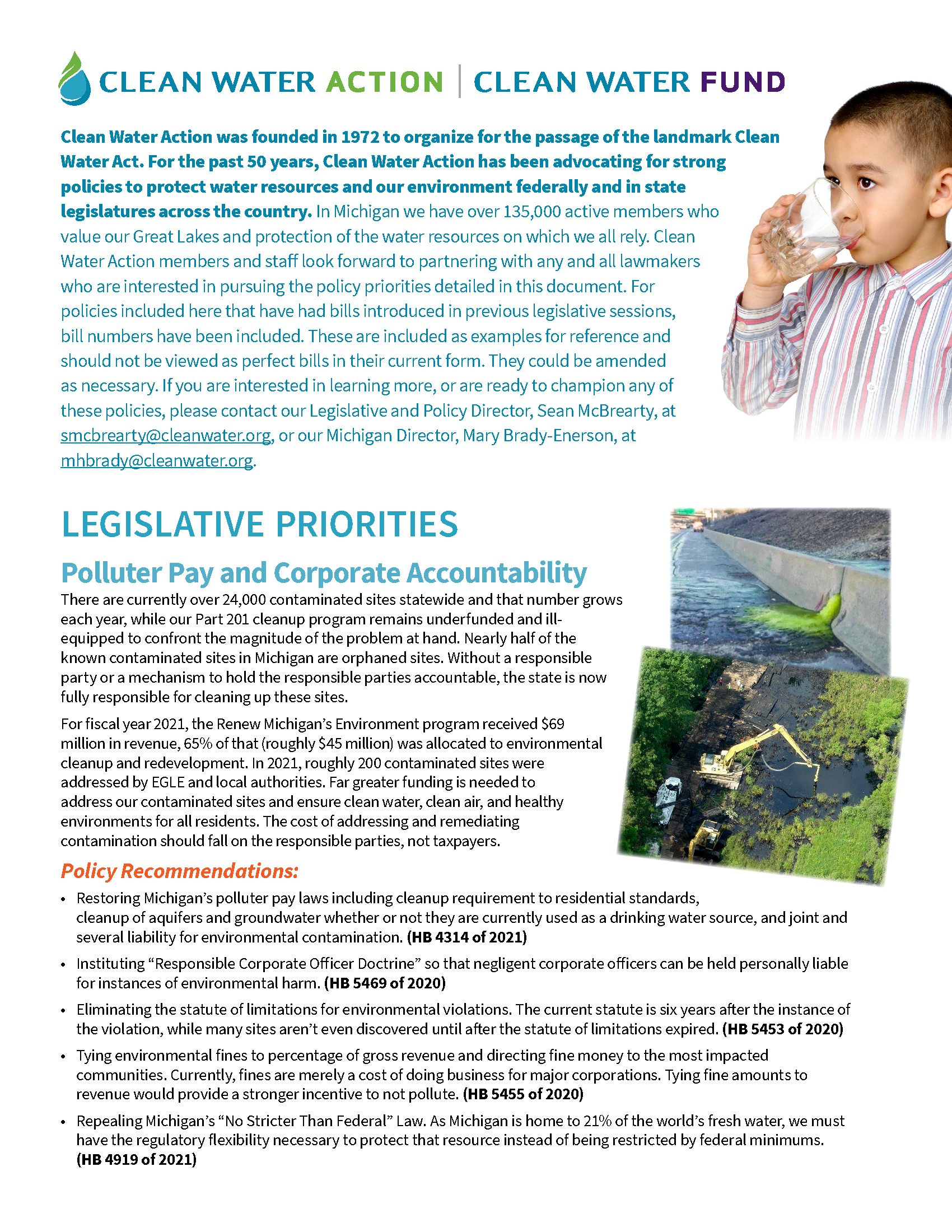 2023 Michigan Legislative Priorities | Page 1