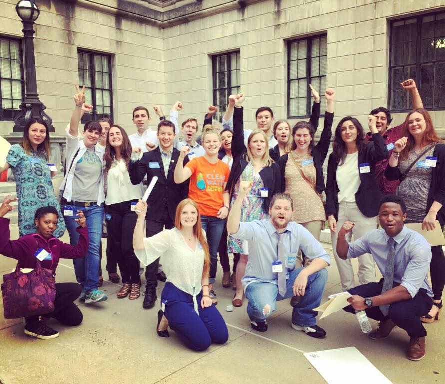 2016 New Jersey Lobby Day, group posing with fists in air 