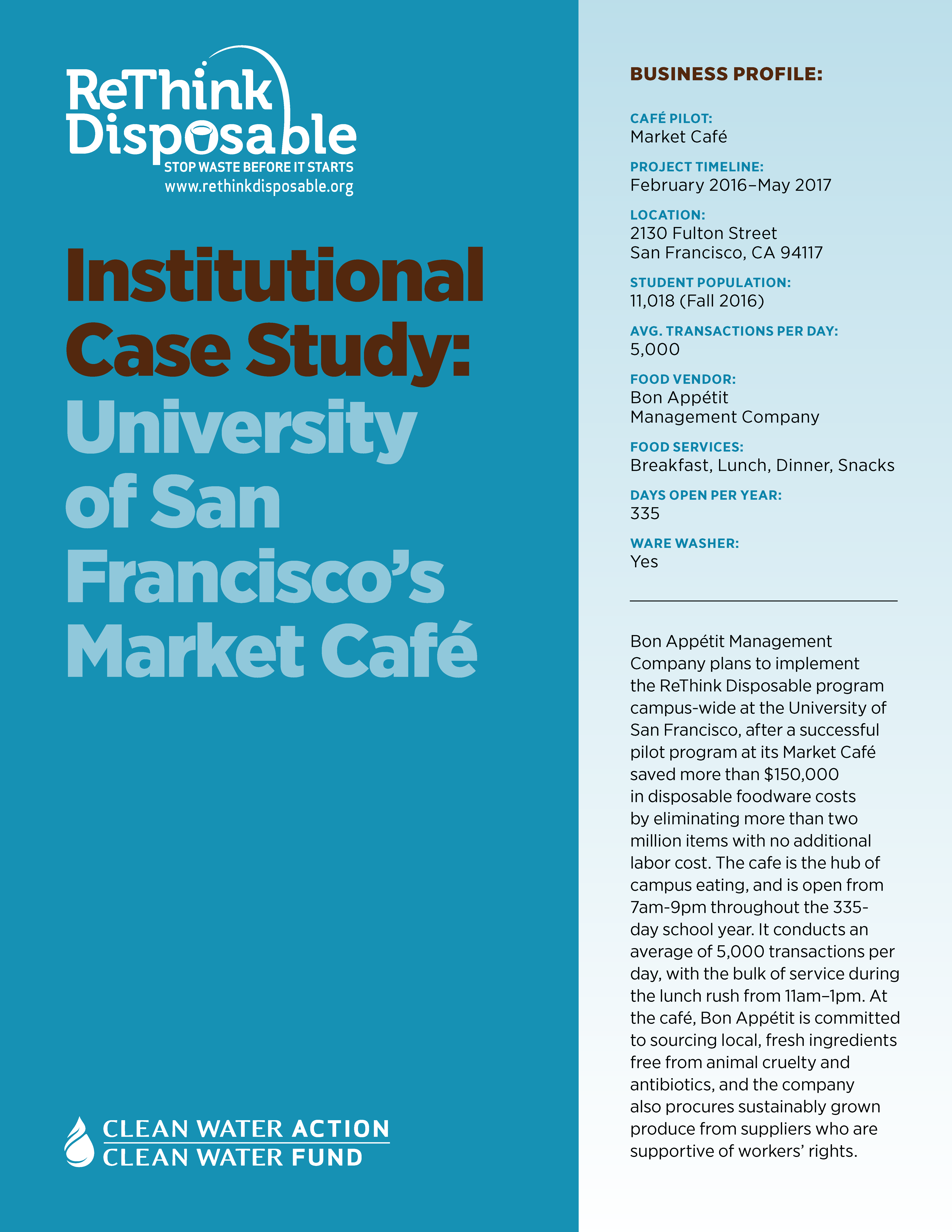 ReThink Disposable Case Study University of San Francisco | Page 1