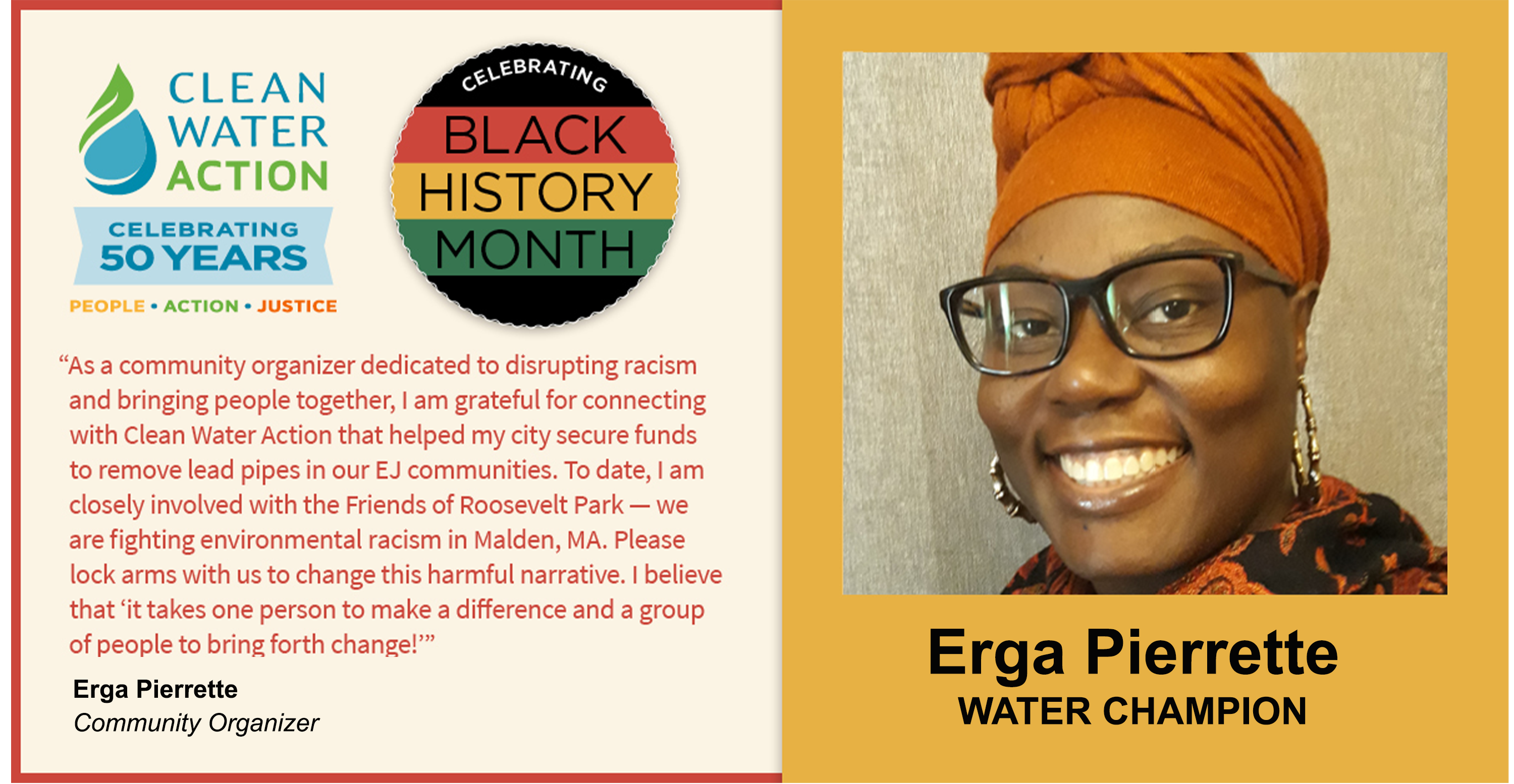 Black History Month Champion: Erga Pierrette | Clean Water Action