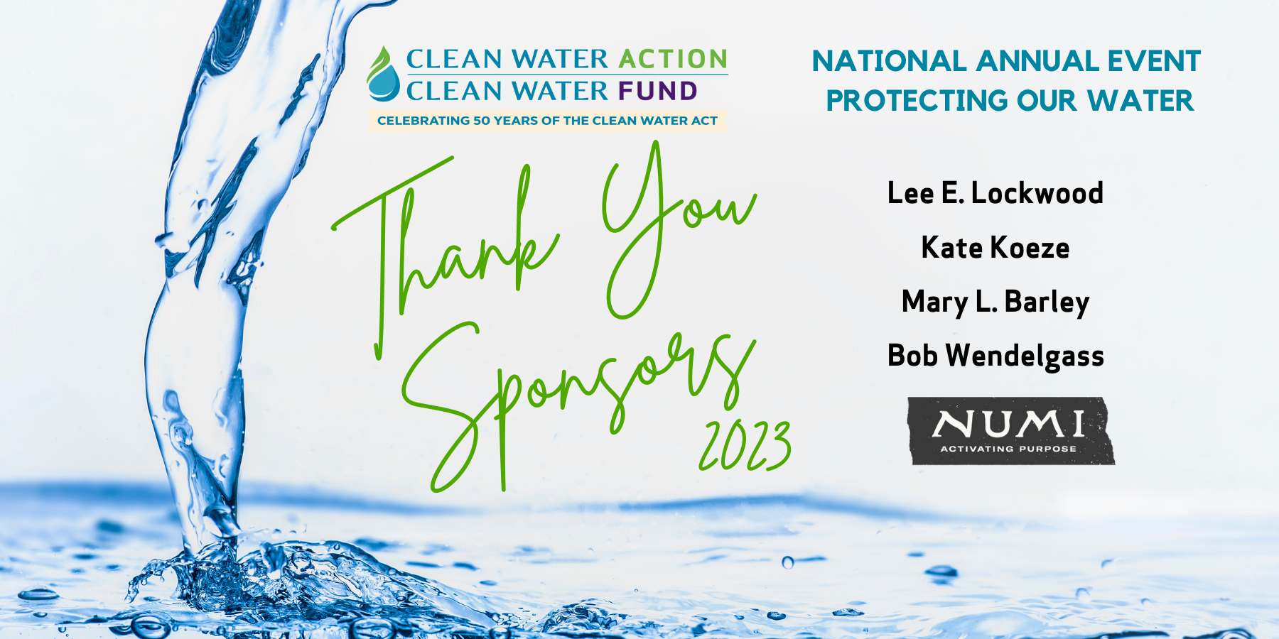 Thank you to our sponsors of Protecting Our Water 2023