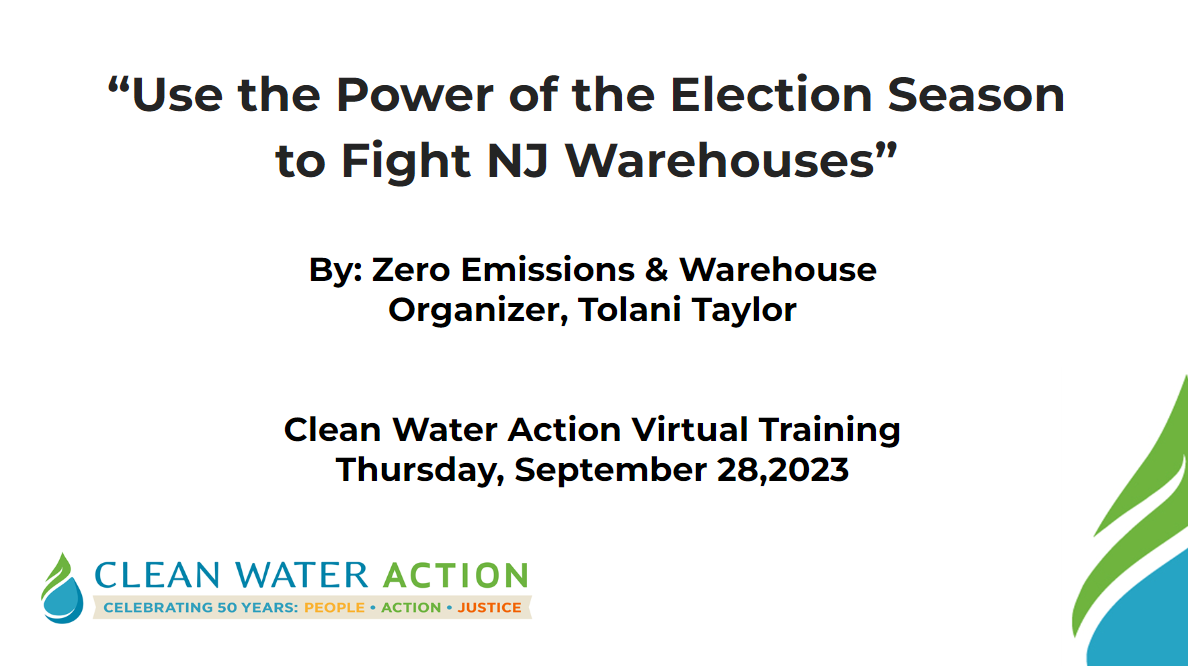 Image of Clean Water Action's Virtual Elections & Warehouse Training PDF Cover