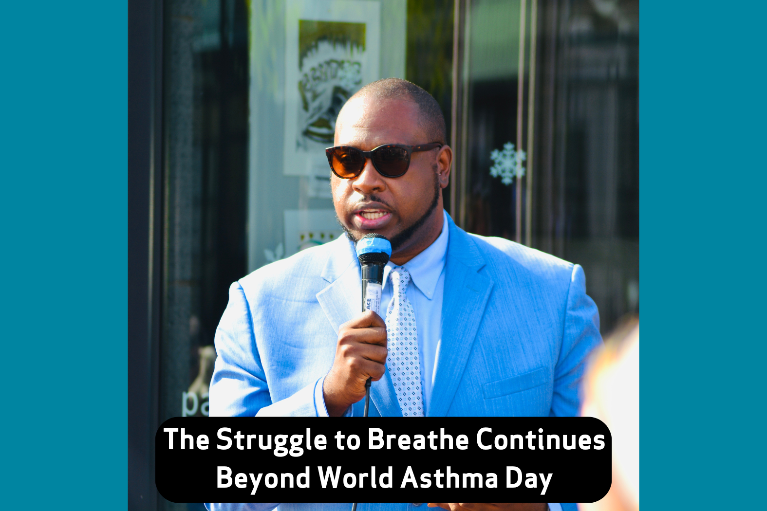 Image of Clean Water Action's Rev. Vernon K. Walker speaking at a World Asthma Day rally