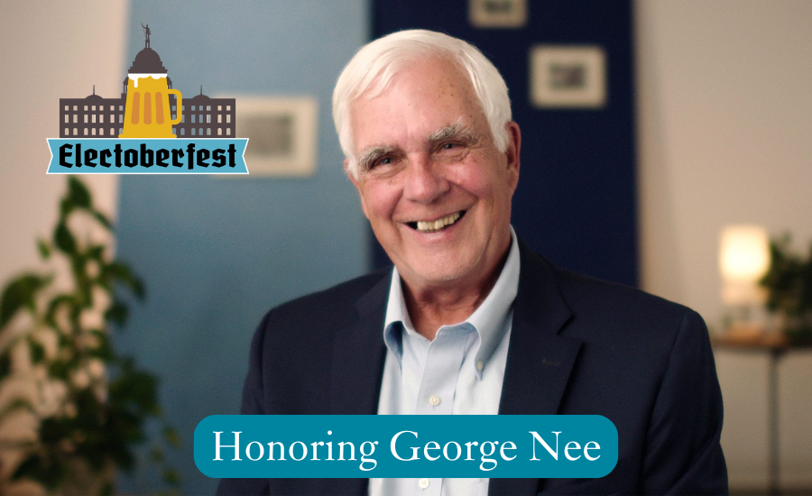 Image of George Nee being honored at Clean Water Action Electoberfest