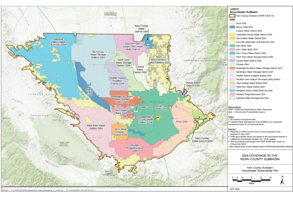 Map,  Kern County Subbasin Groundwater Sustainability Plan