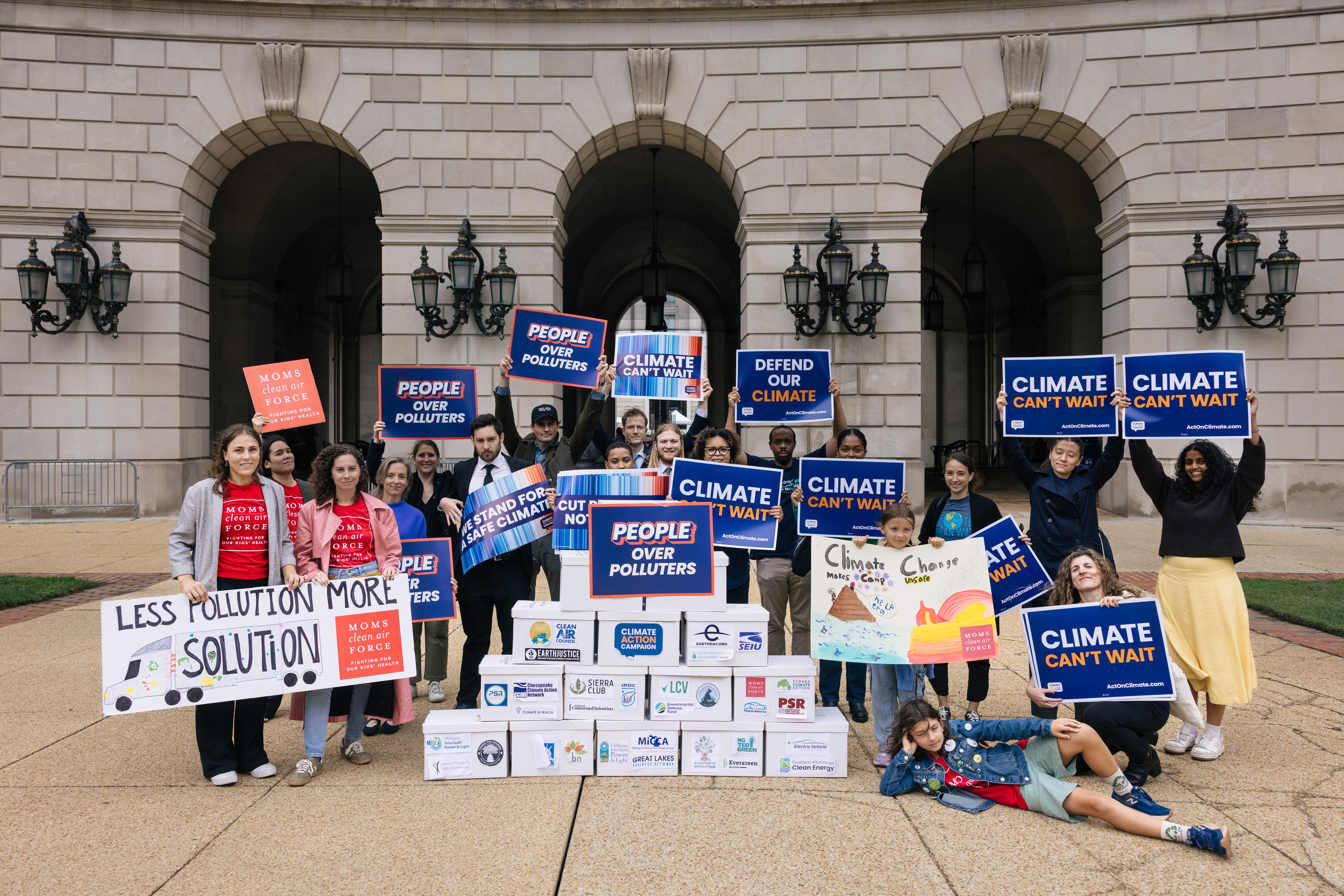 Photos of Climate Coalition delivering our EPA petition on Endangerment Finding