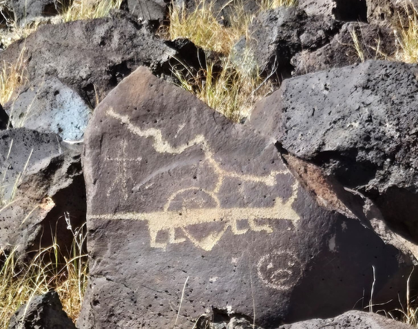 Petroglyph carving on a rock