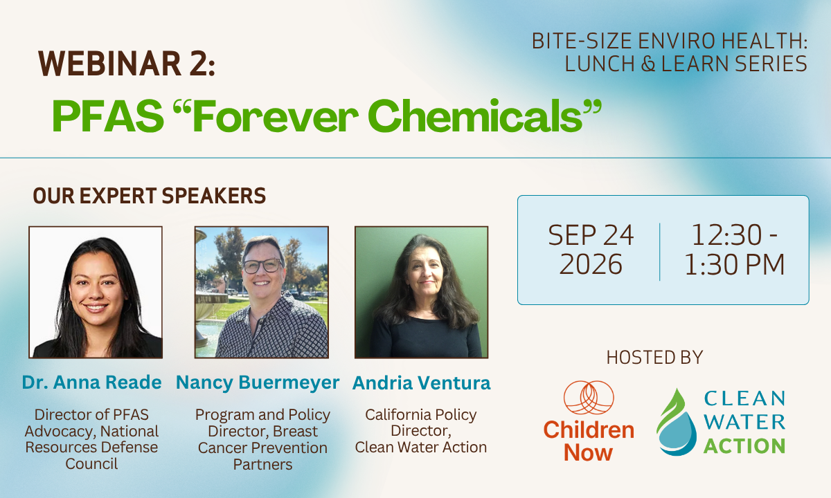 Webinar 2: PFAS "Forever Chemicals" on Sept 24 at 12:30 PM