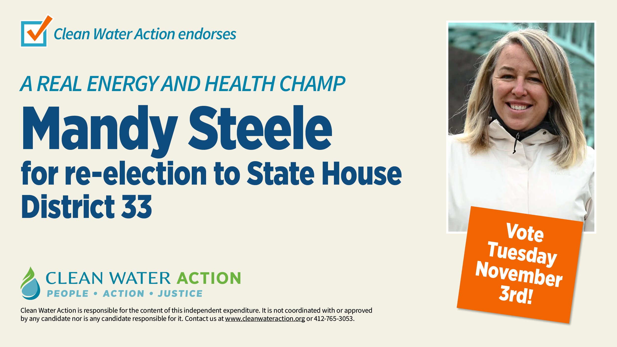 Mandy Steele for re-election to PA State House, District 33