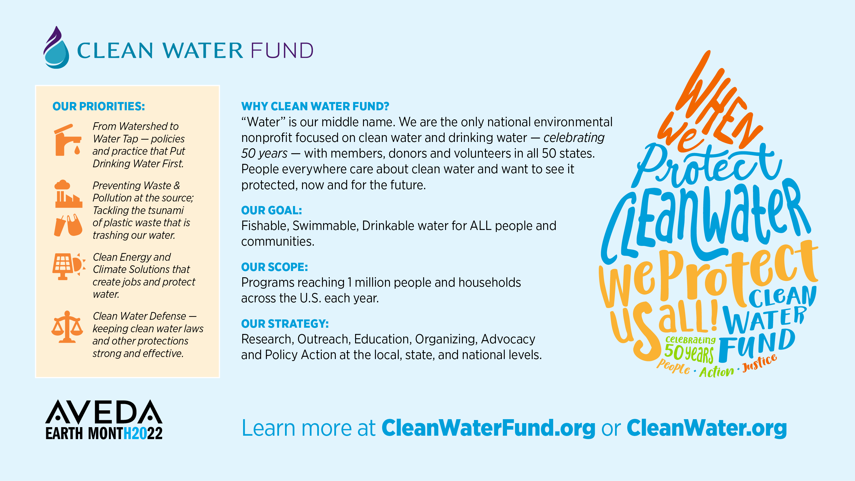 Clean Water Fund Aveda Slide