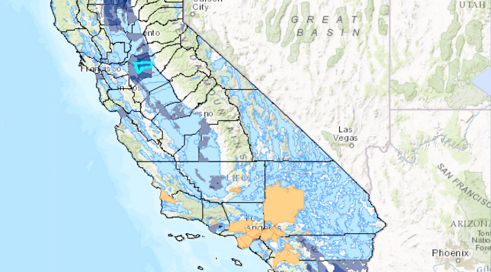 A map of groundwater sustainability agencies in California