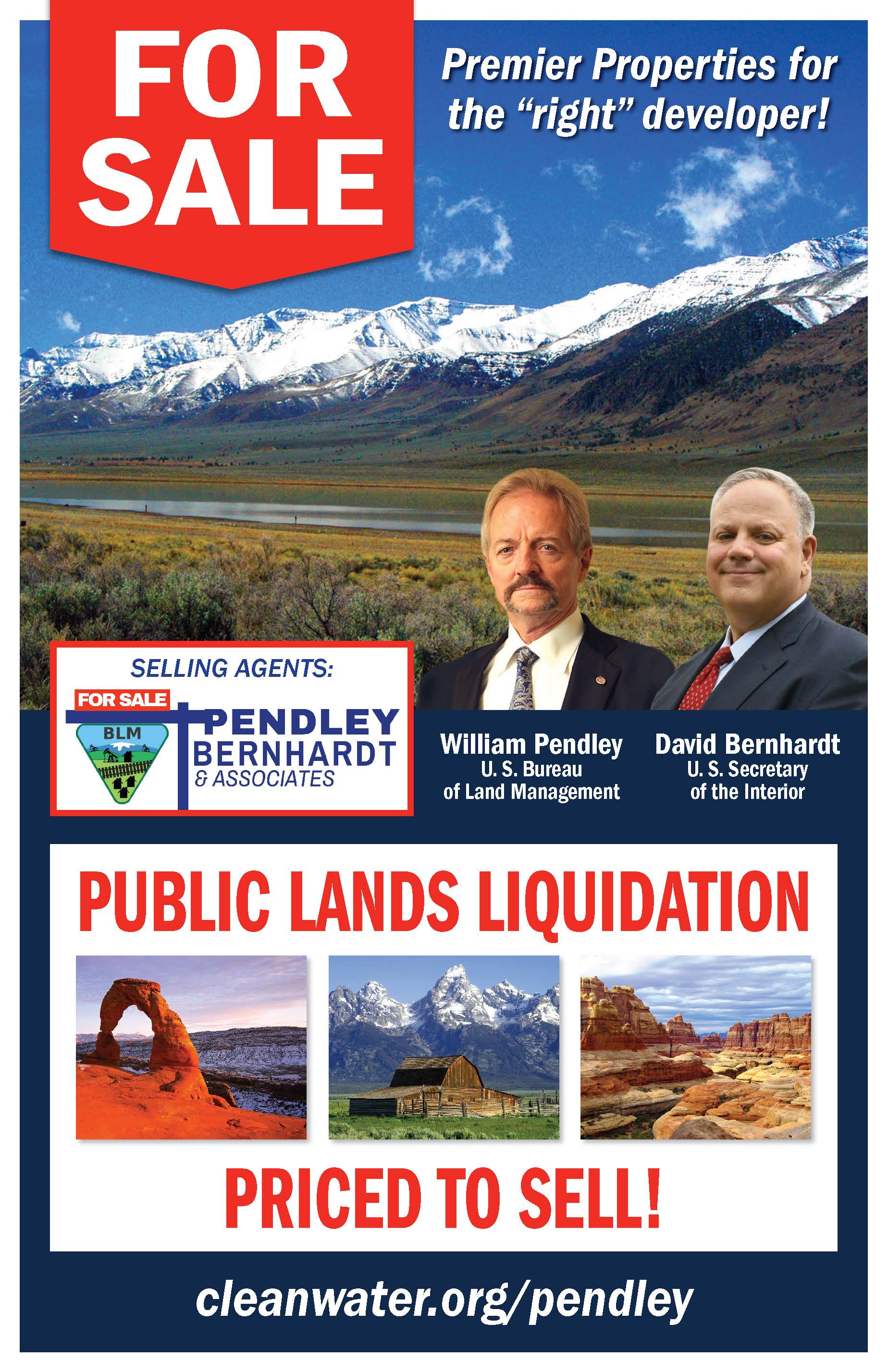 Stop Pendley from selling off public lands