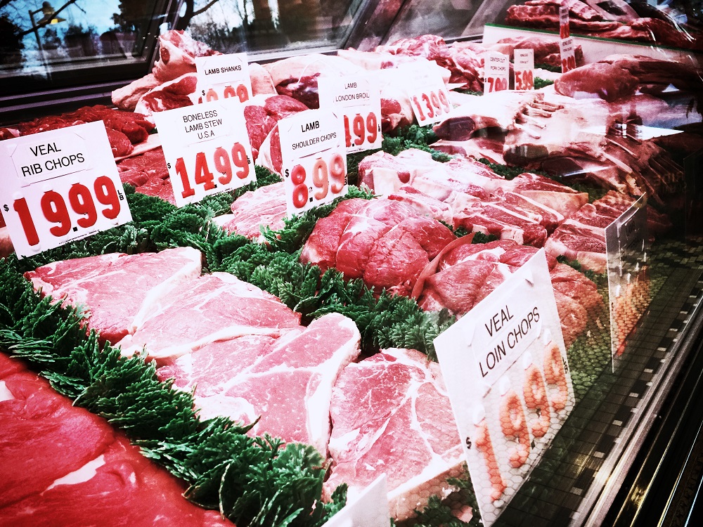 display of meat