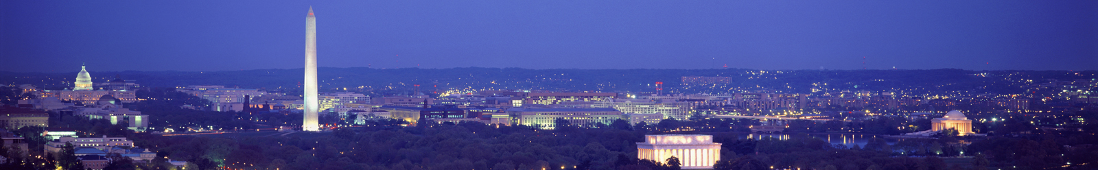 Aerial view of DC at night. Photo credit: Joseph Sohm / Shutterstock