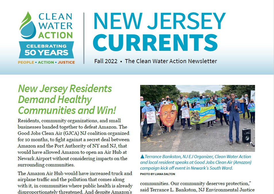 NJ Currents Newsletter Cover Clean Water Action Fall 2022