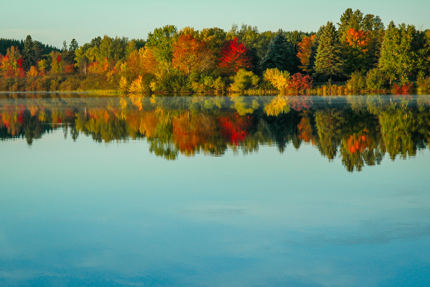 Minnesota Lake with Fall Leaf Colors