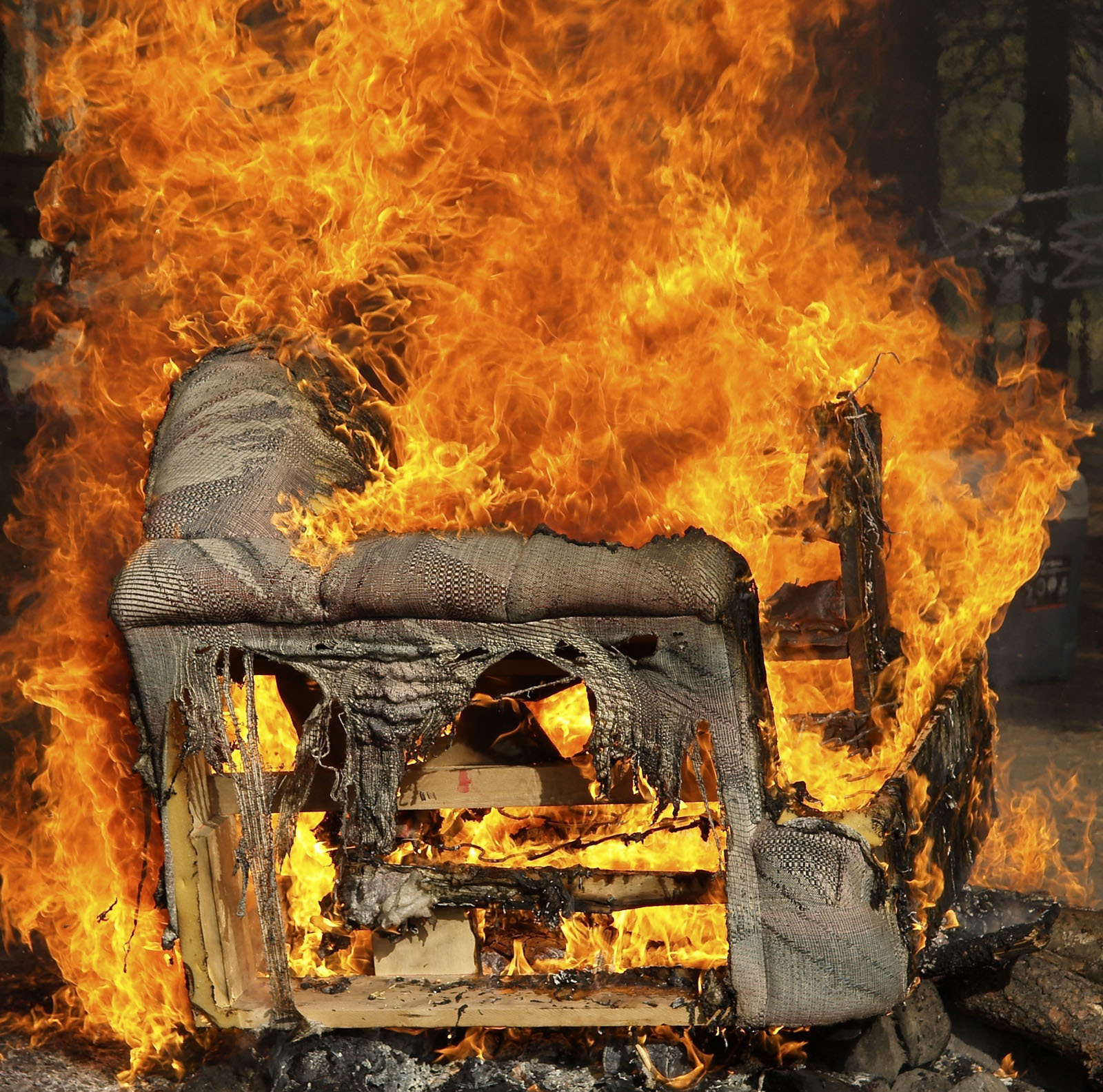 Couch on fire. Photo credit: Timothy Epp / Shutterstock