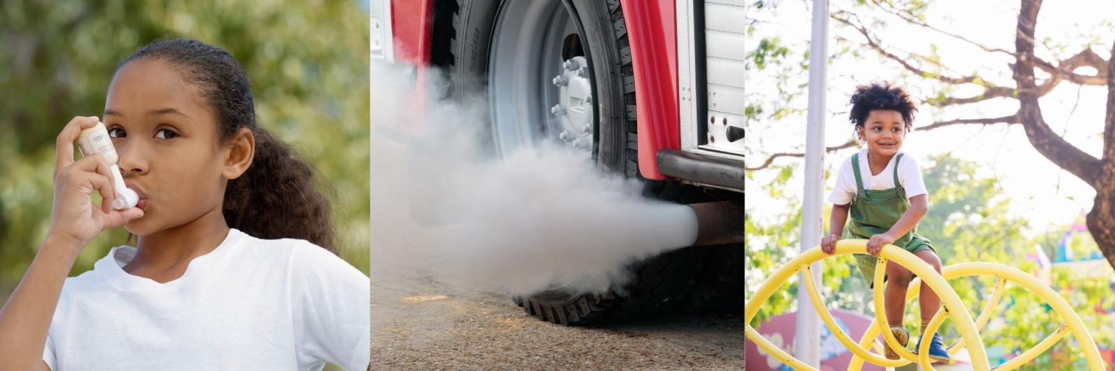 Kids, Asthma, Playground, Diesel Truck