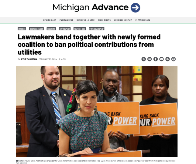 Lawmakers band together with newly formed coalition to ban political contributions from utilities
