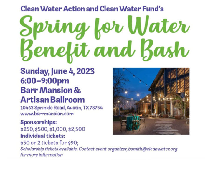 Spring for Water Benefit and Bash, Satureday June 4th 6 PM Barr Mansion