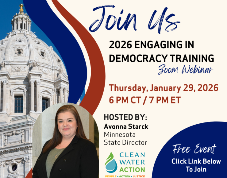 Graphic for MN - 2026 Engaging in Democracy Training with Avonna's Pic and State Capitol