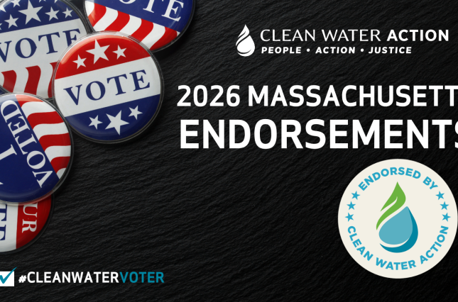 2026 Clean Water Action endorsements in MA graphic