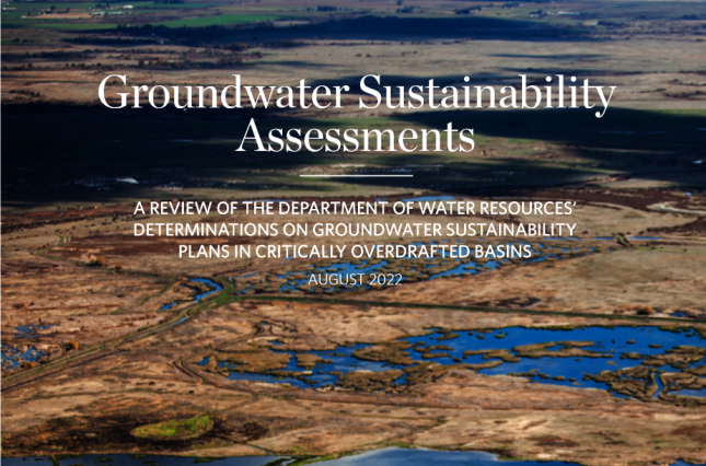 Groundwater Sustainability Assessments - Report Cover