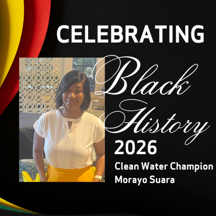 Black History Champion Graphic Morayo Suara with photo and BHM theme