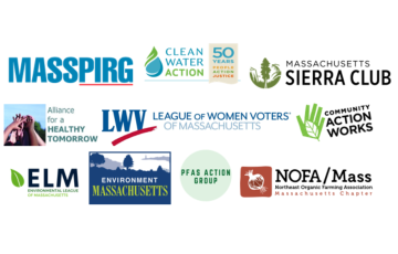 Coalitions supporting MA PFAS legislation including MASSPIRG, Clean Water Action, MA Sierra Club