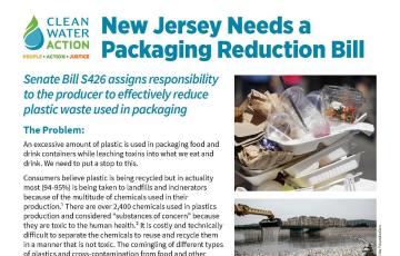 Image of NJ's Fact Sheet for the NJ Packaging Reduction Bill campaign
