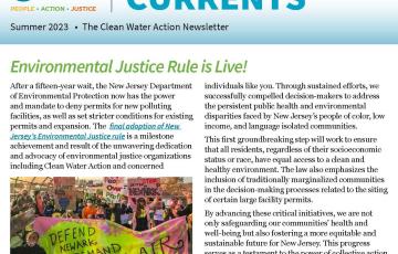 Image of the cover of New Jersey Currents Clean Water newsletter Summer 2023