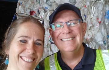 Clean Water Action's Zero Waste Organizer Marta Young at Bayshore Recycling