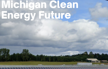 Solar panels outside Traverse City. Caption: Michigan Clean Energy Future