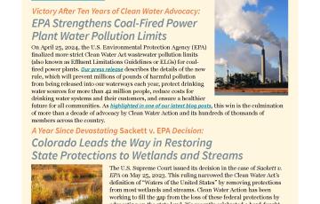 Graphic: Cover of New England Currents newsletter, Clean Water Action's newsletter, Summer 2024