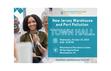 Graphic design that says NJ Warehouse Town  Hall