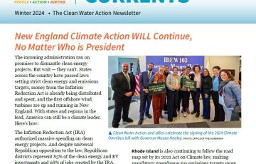 Image of Clean Water Action's New England Currents Newsletter Cover