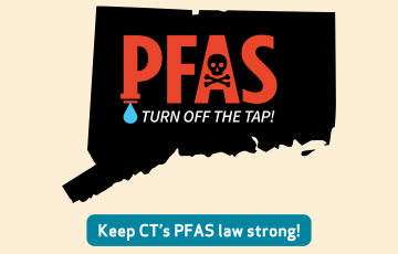 Graphic design that says PFAS Turn off the Tap