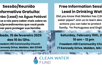 Graphic design for Clean Water Action's lead info session in Malden, MA