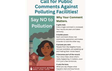 New Jersey Action Alert - Call for Public Comments Against Polluting Facilities graphic