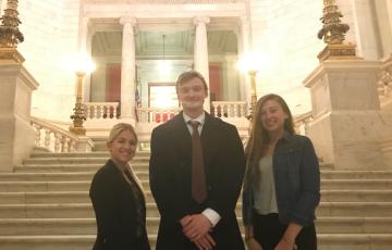 Rhode Island_CleanWaterAction_CWA interns Nicole, Alex, and Erin visit the RI State House for a bill hearing earlier this session