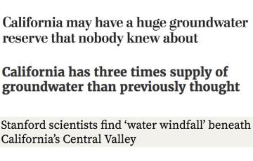 Recent headlines on California Groundwater