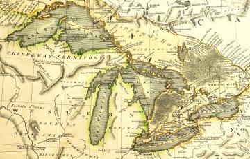 historic map of the Great Lakes