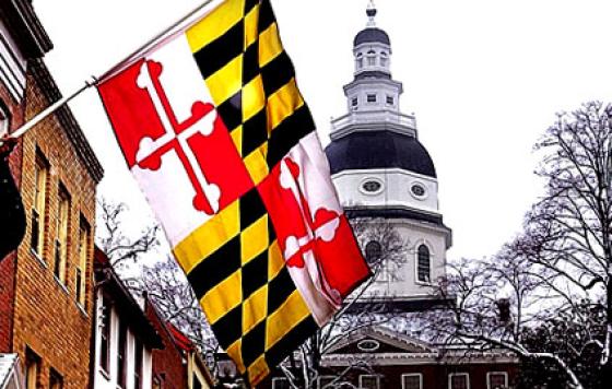 Maryland State House and Flag
