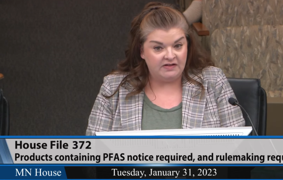 Avonna Starck testifying in MN House Committee on HF372: Products containing PFAS notice required, and rulemaking required (disclosure)