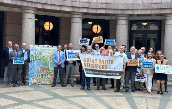 Members of the Alliance for a Clean Texas (ACT) coalition at our ACT Lobby Day on April 11, 2023, gathered to educate our respective members on a suite of bills by our champions on environmental, clean energy, democracy, and public health issues. Photo credit: Luke Metzger