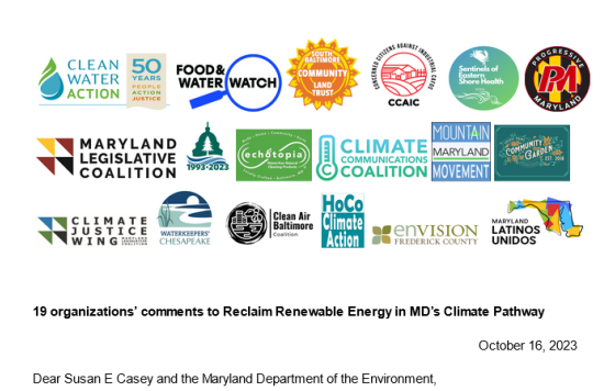The header of the sign on letter below, showing the logos of the signatories listed below.