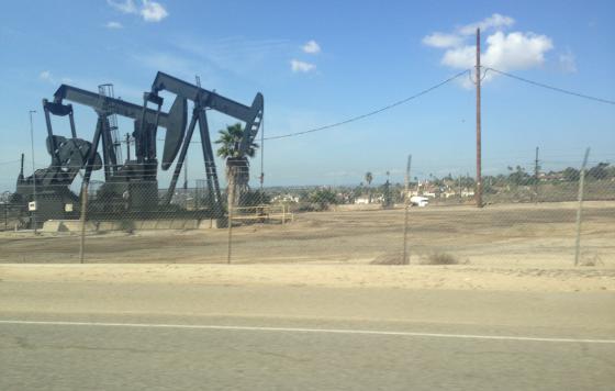 Oil Rig by roadside in California
