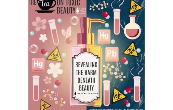 Graphic of NJ's The Tea on Toxic Beauty Campaign