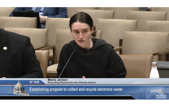 Maria Jenson testifying in the Minnesota legislature